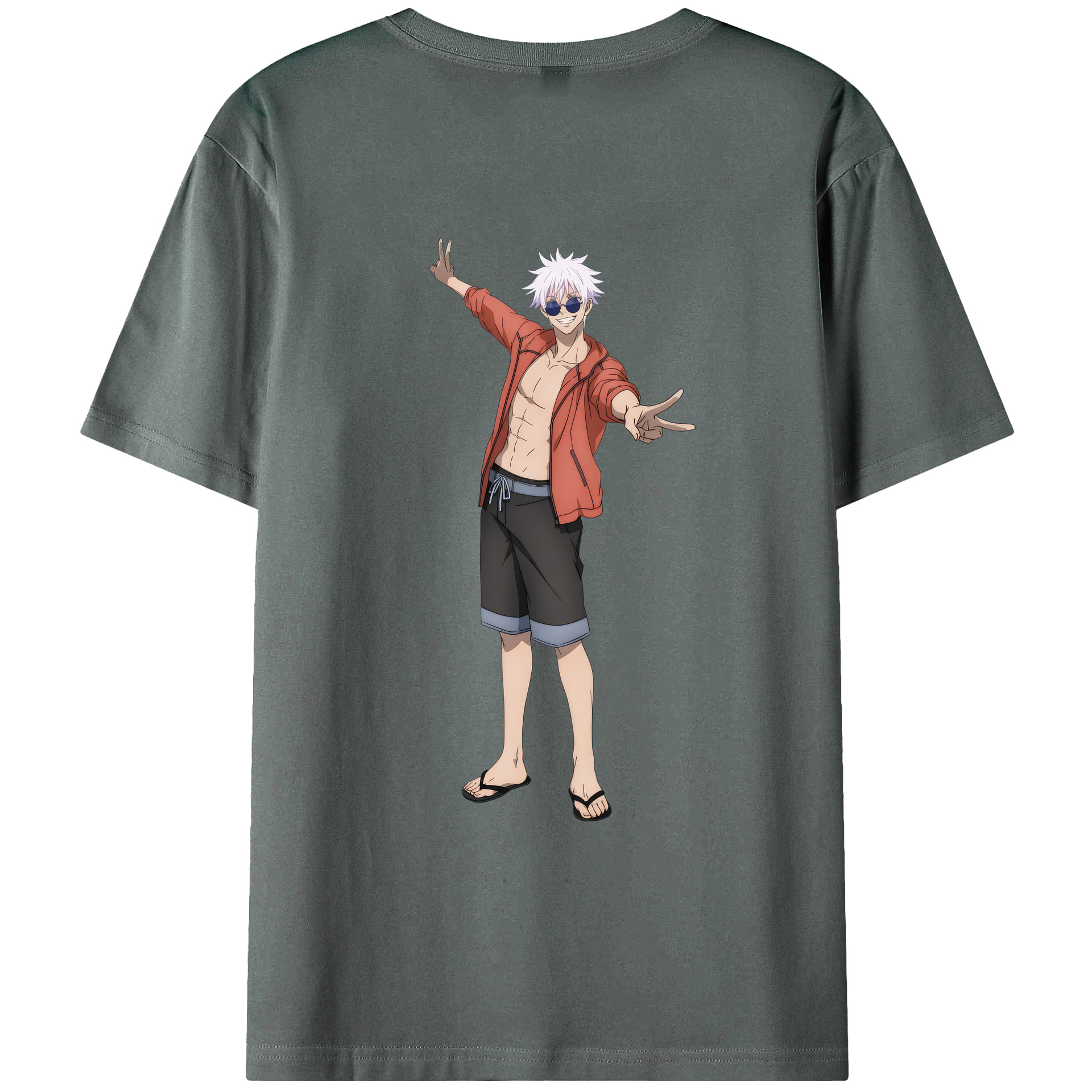（画像用） 呪術廻戦 Jujutsu Kaisen 綿100％ メンズ半袖Tシャツ（バックプリント） 通気性